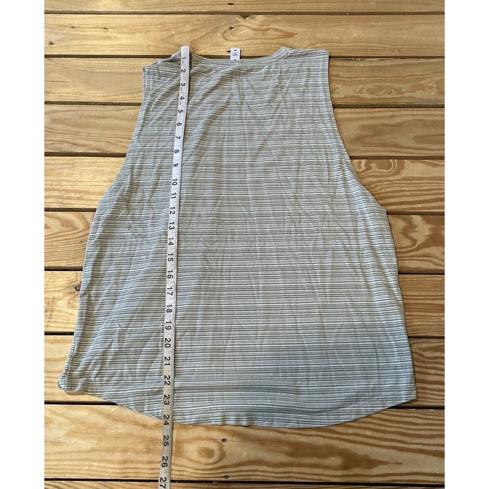 Athleta Stripe Sleeveless Top Size Medium Women’s Green - Picture 5 of 6